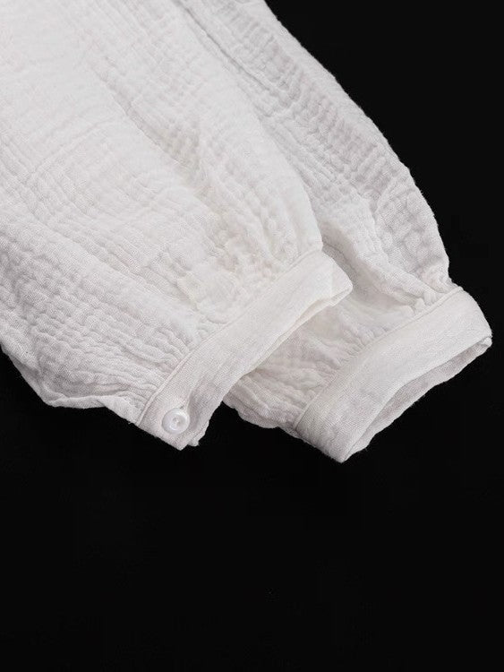 コットンモスリンロープベルト付きミニワンピース