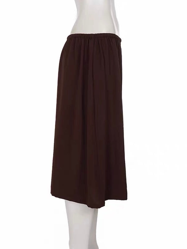 サイドリボンドレープワイドクロップドパンツ