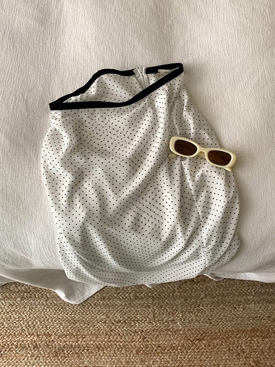 ドット柄シフォンレイヤースカート