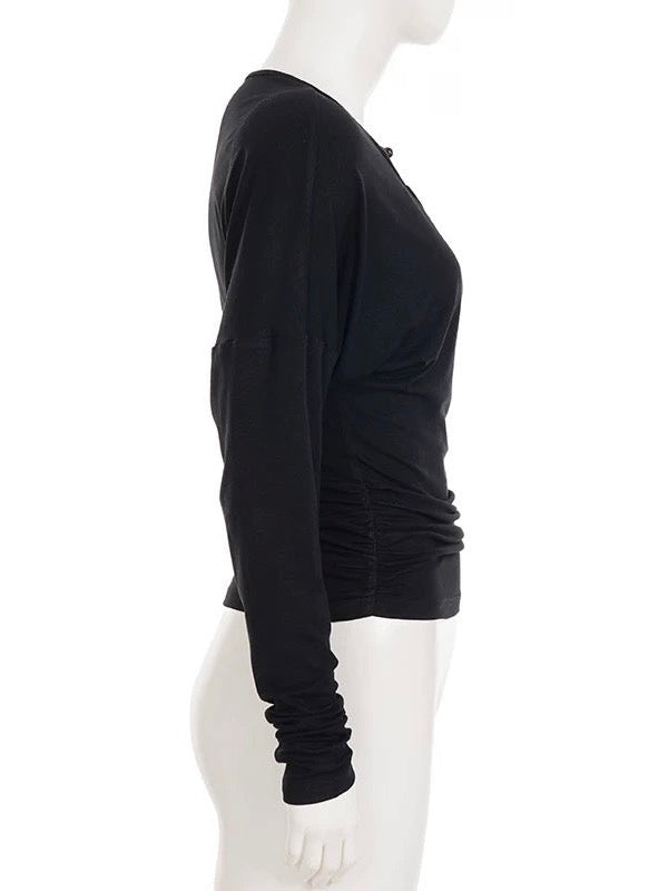 ビーズ付きVネックカットソー