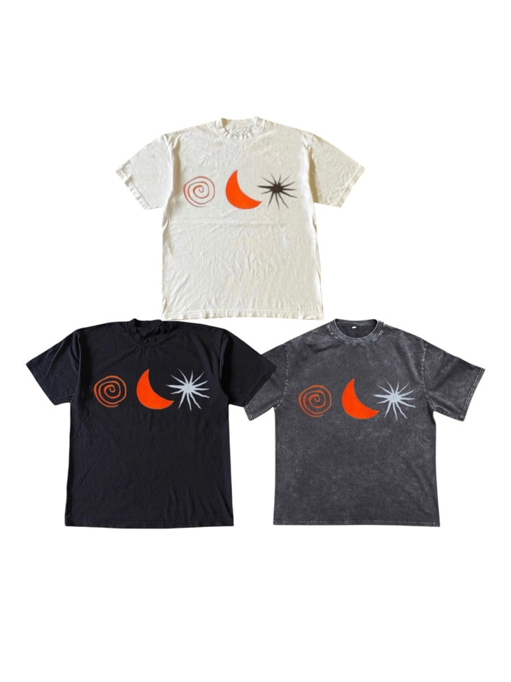 Sun MoonプリントTシャツ