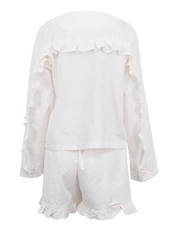 フリル付きブラウスショーツセット