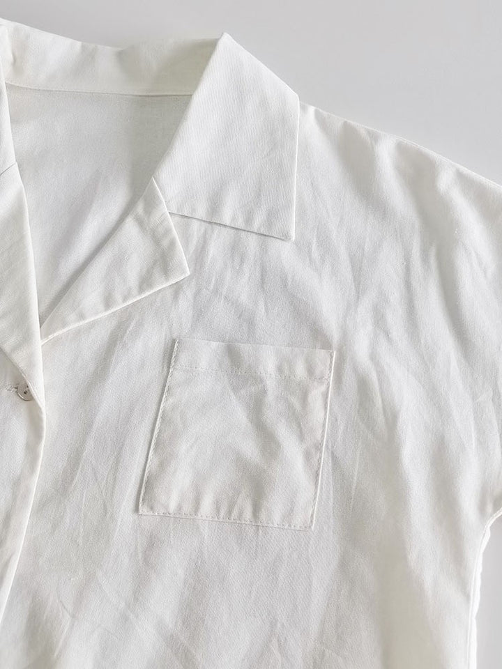 ホワイトルーズシャツフレアスカートセット