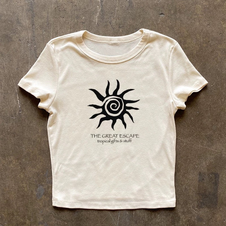 THE GREAT ESCAPE SUN プリントTシャツ