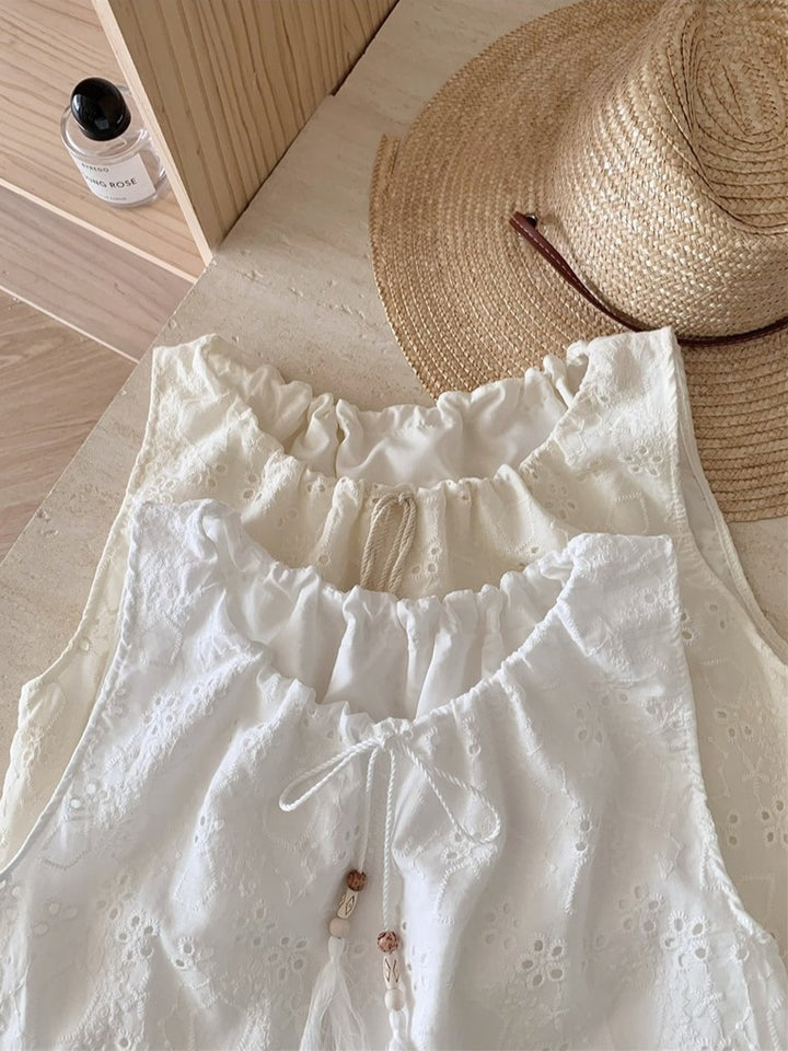 ビーズタッセルカットワークレースセットアップ