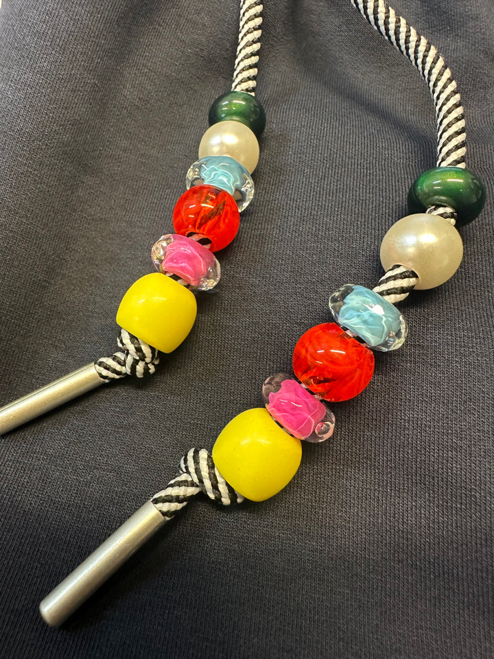 【アウトレット】(即納) ミックスカラービーズルーズスウェットパンツ