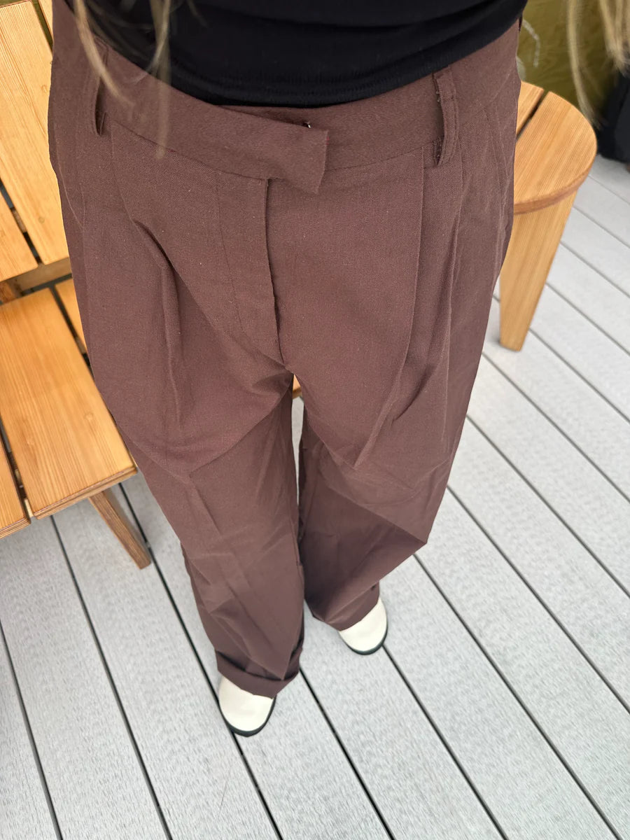 【アウトレット】(即納) コットンリネンワイドルーズトラウザー