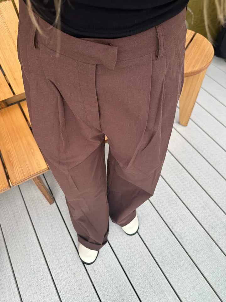 【アウトレット】(即納) コットンリネンワイドルーズトラウザー