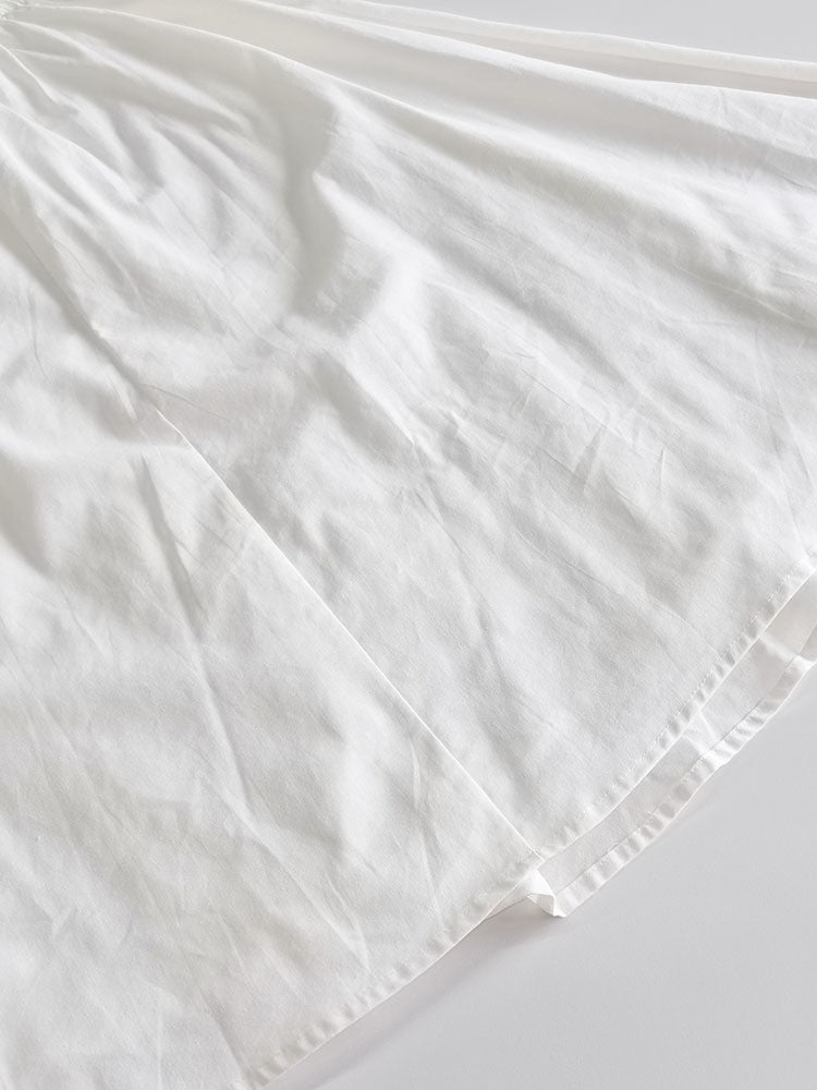 ホワイトルーズシャツフレアスカートセット