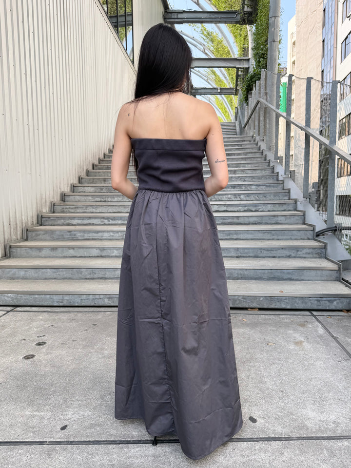【 Select 】ニットxタフタベアワンピース