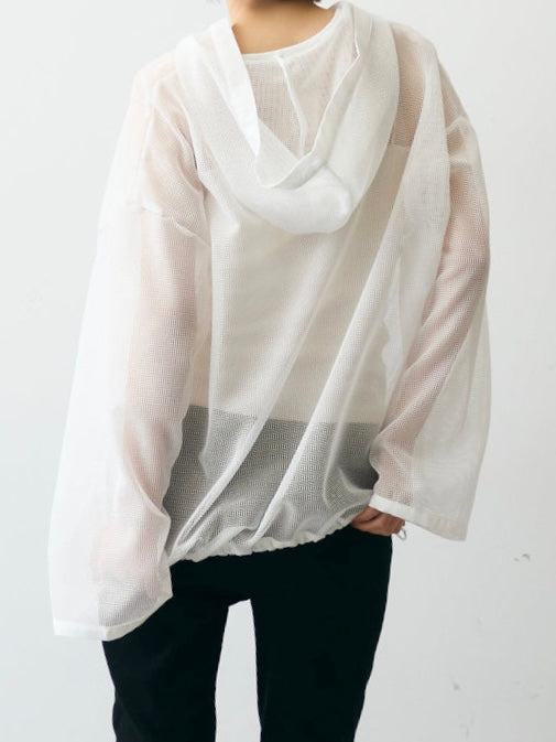 【 Select 】メッシュカットソーフーディープルオーバー