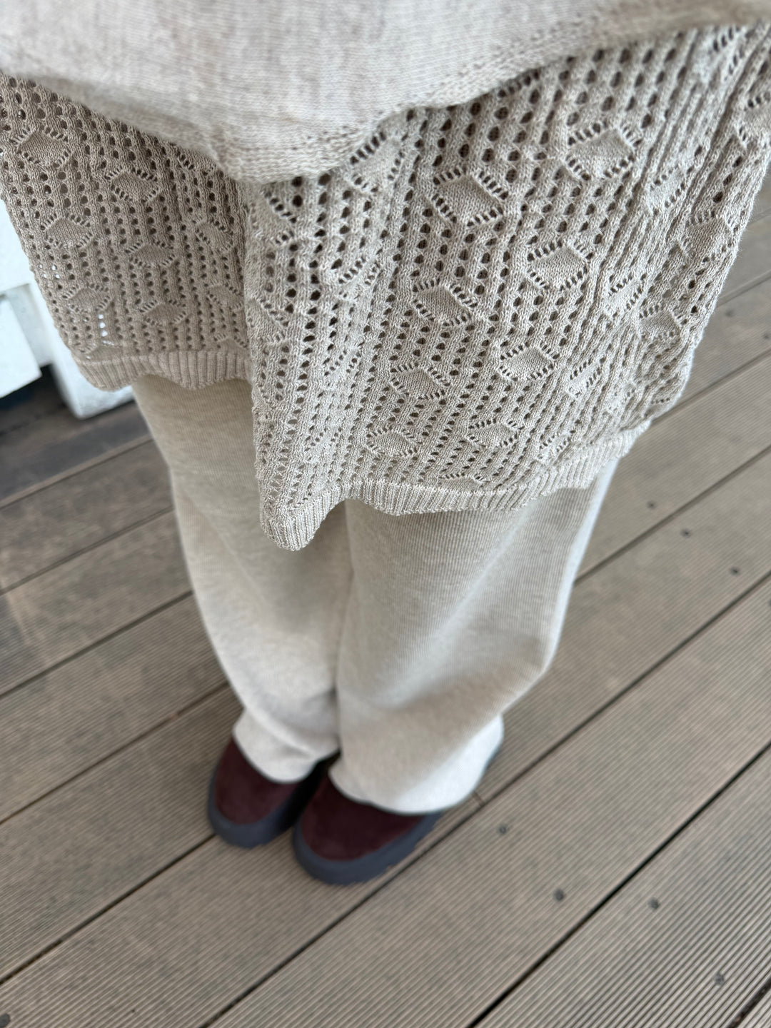 【アウトレット】(即納) レイヤードスカートドッキングニットパンツ