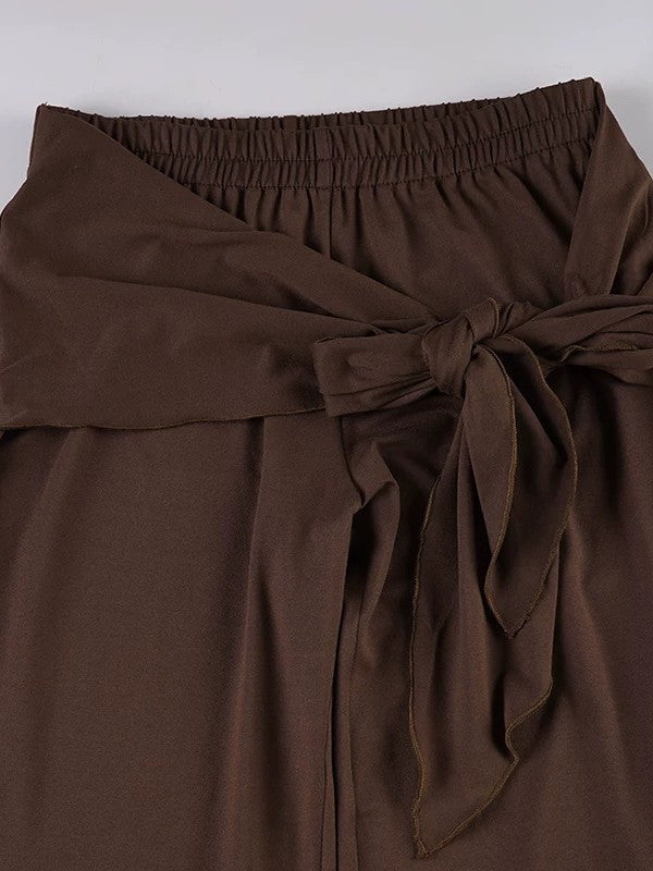 リボンラップイージーパンツ