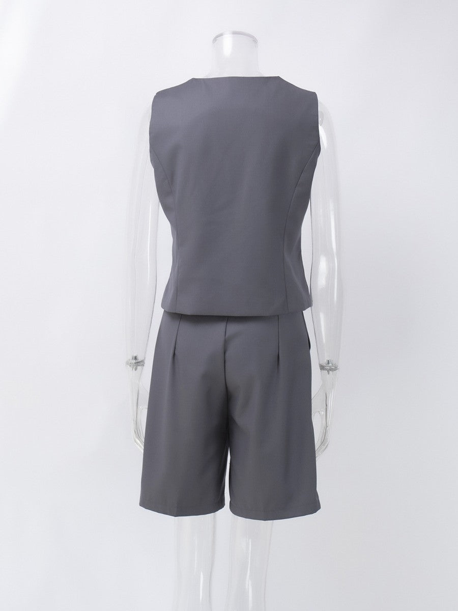 クラシカルベストバミューダパンツセットアップ