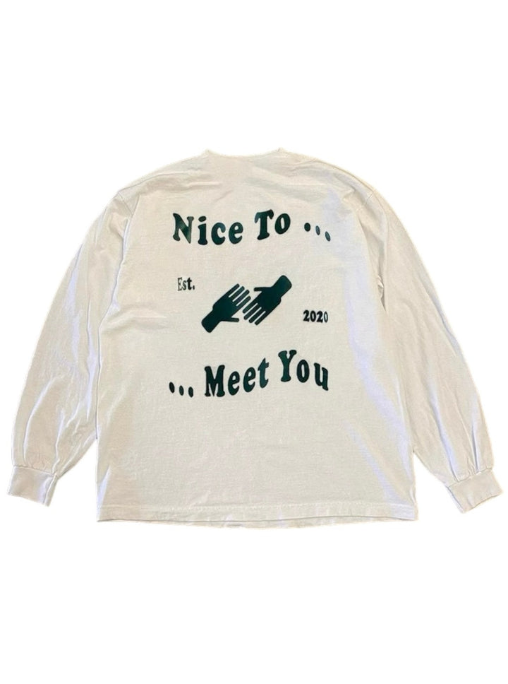 Nice To Meet YouプリントロングスリーブTシャツ