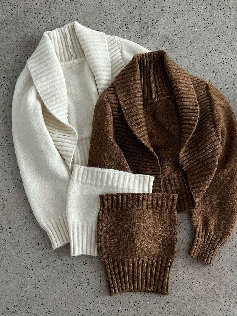 ウール混ニットボレロアンサンブル