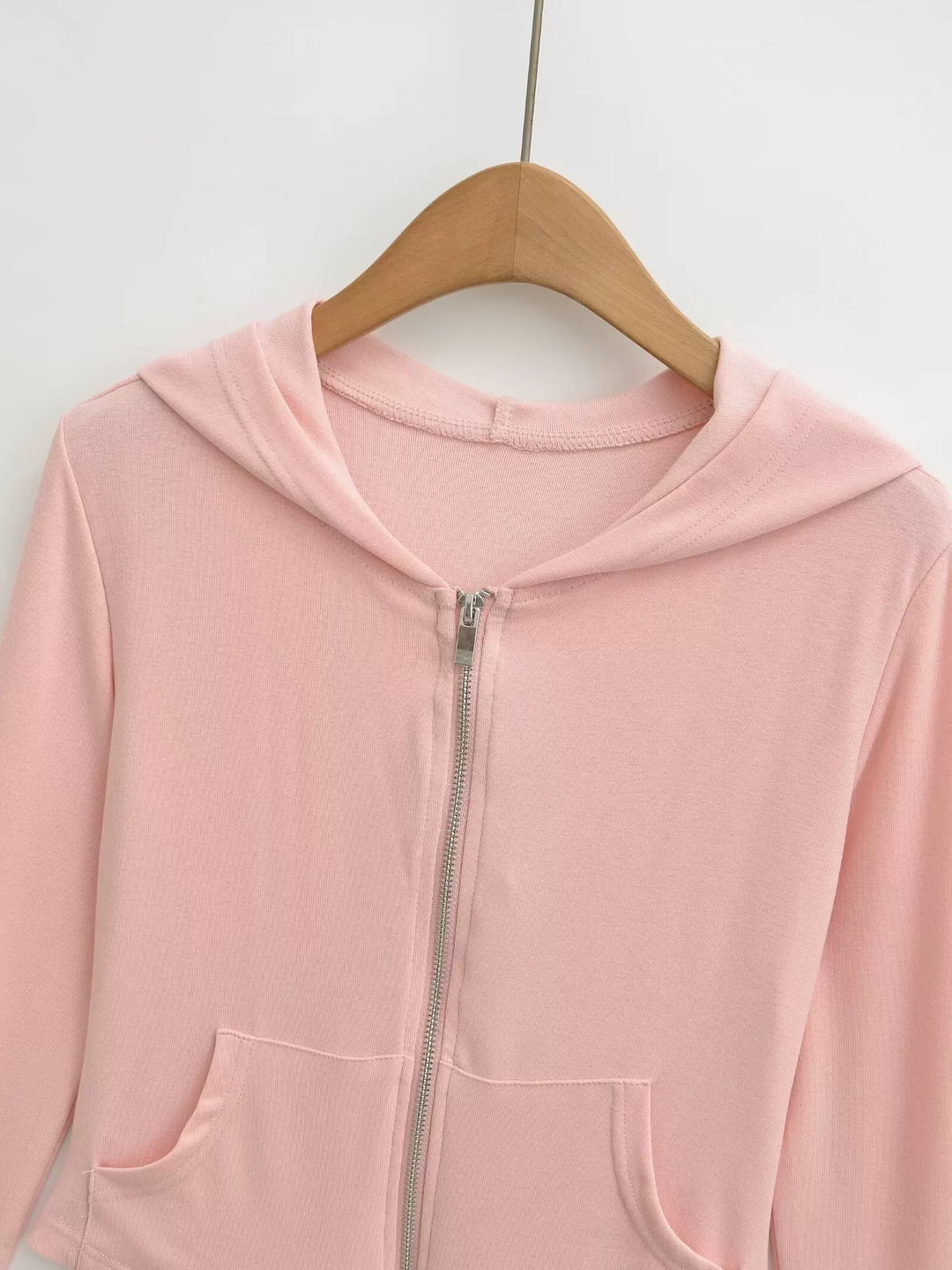 ベーシックソリッドカラージップアップパーカー