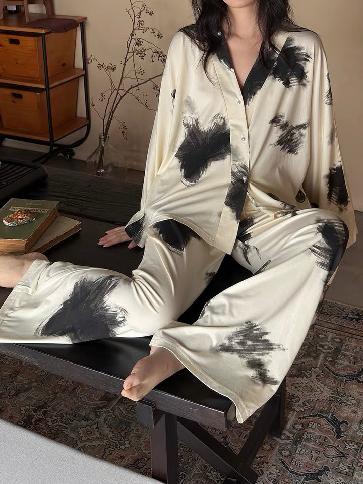 【wabi sabi】 ブラッシュプリント リラックスセットアップ