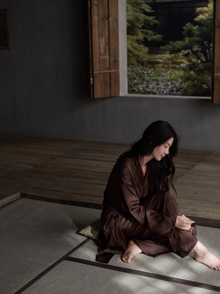 【wabi sabi】サテンクラシックローブセットアップ