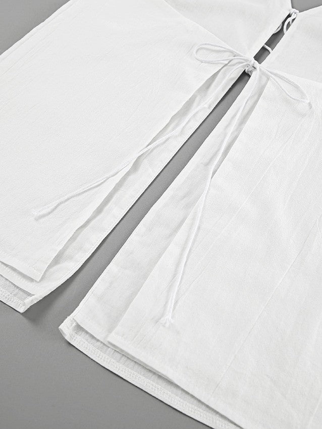 レースアップホルターネックショーツセット