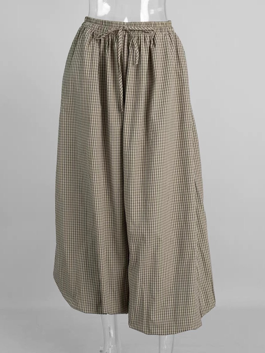 ギンガムワイドバルーンパンツ