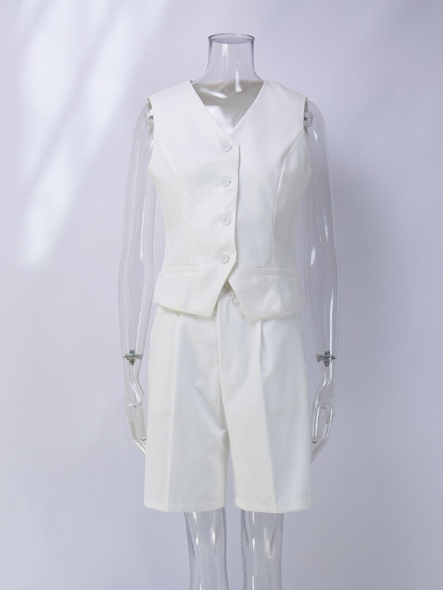 クラシカルベストバミューダパンツセットアップ