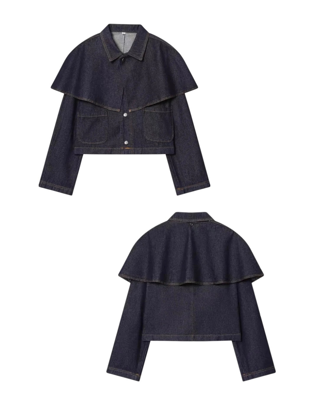 ショール付きデニムジャケット