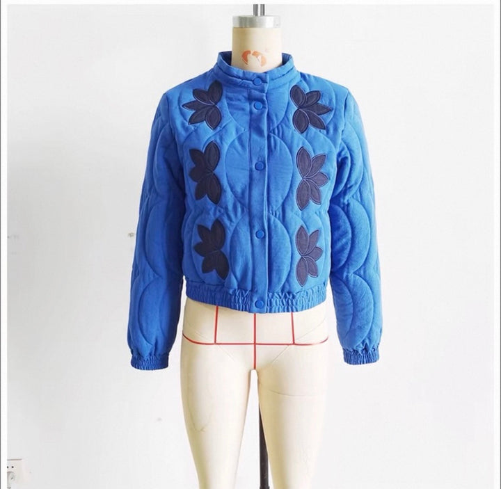 フラワー柄キルティングジャケット