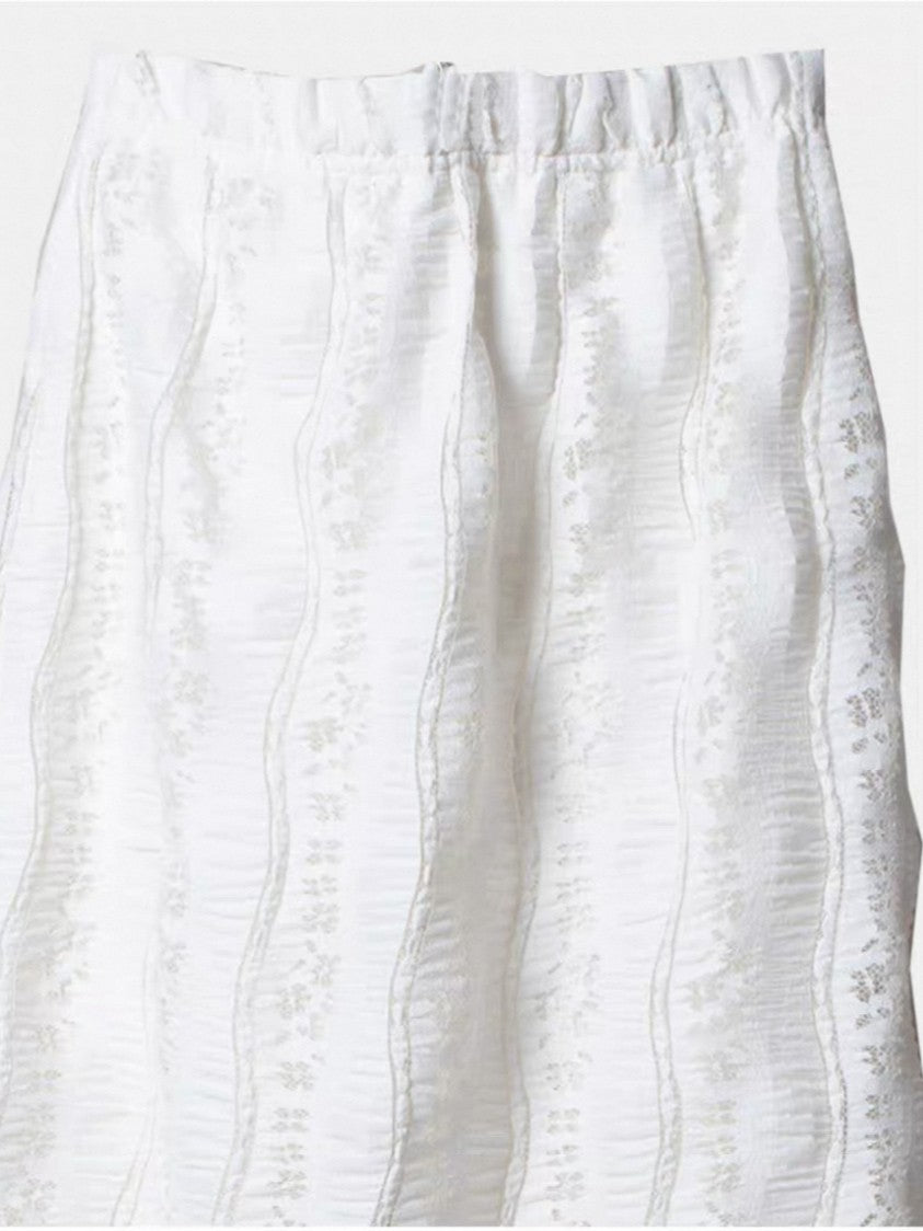 レーススカート付きフレアパンツ