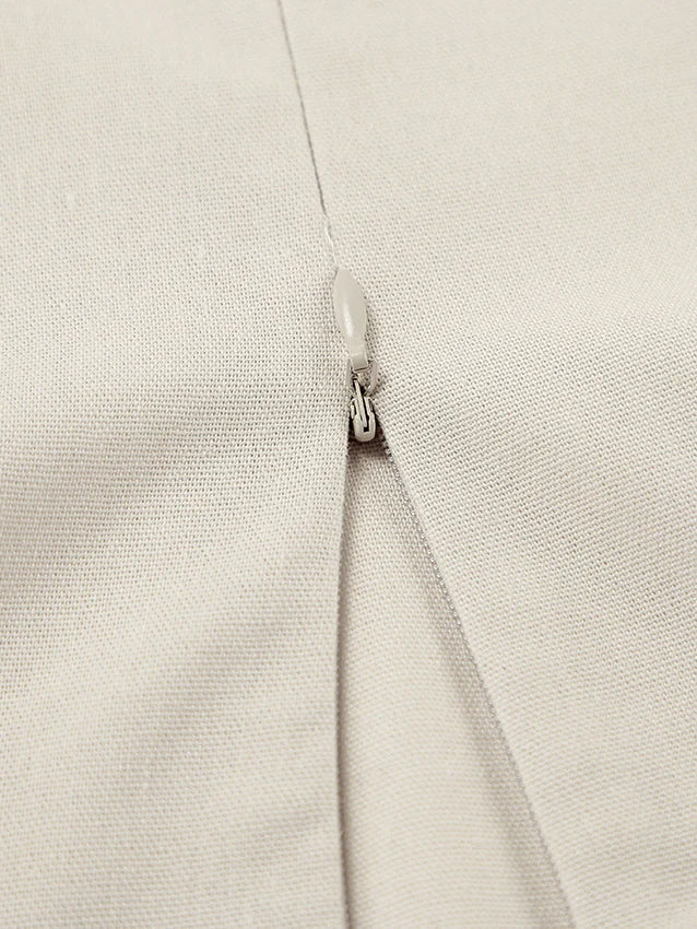 【アウトレット】(即納) コットンリネンAラインナチュラルワンピース