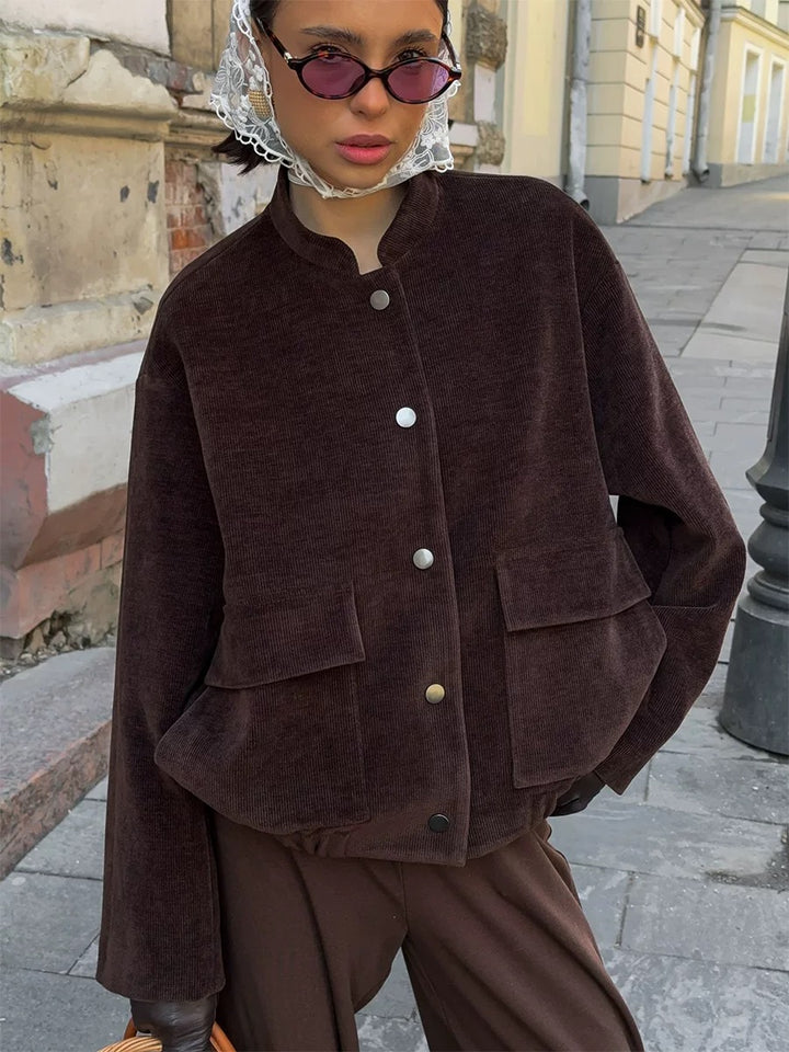 コーデュロイモックネックジャケット