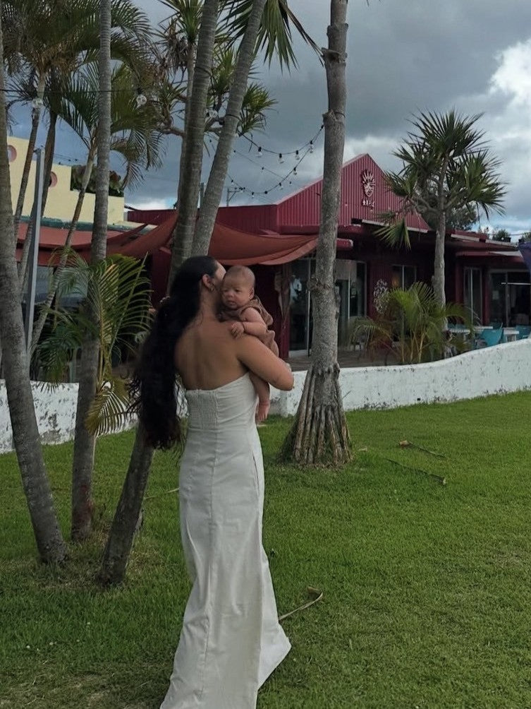 リネンブレンドタックフレアベアワンピース