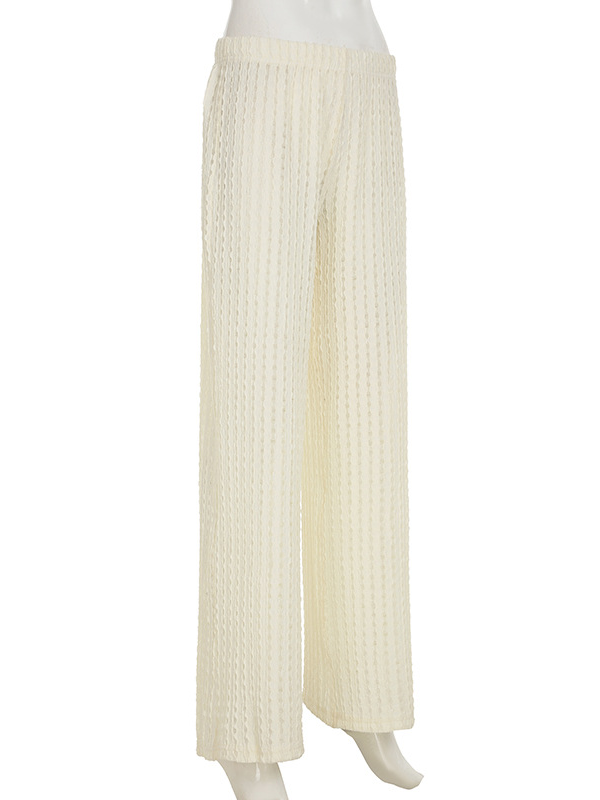 ストライプシアーテクスチャーリラックスパンツ