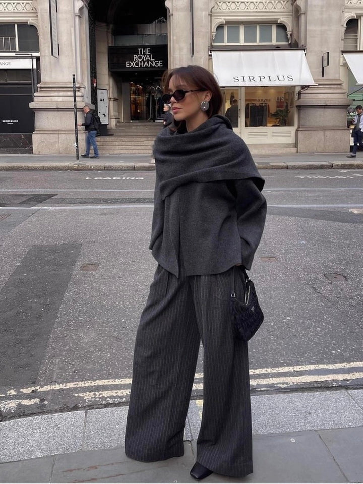 ケープ付きニットジャケット