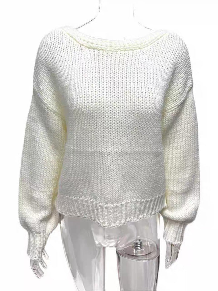 バックオープンリボンセーター