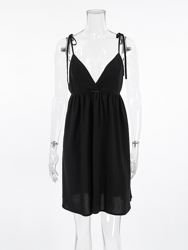 バックオープンフレアミニワンピース