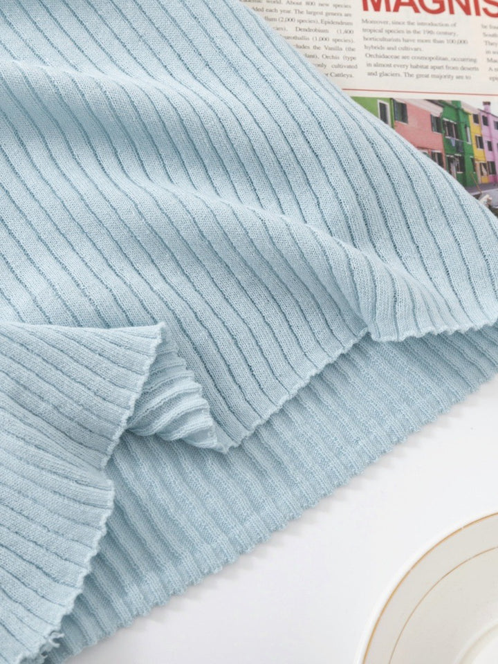 リネンブレンドUネックリブタンクトップ（ビビット）