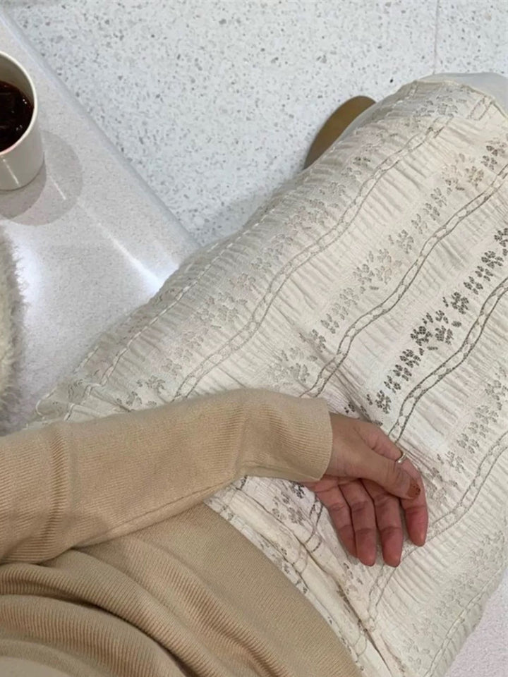 レーススカート付きフレアパンツ