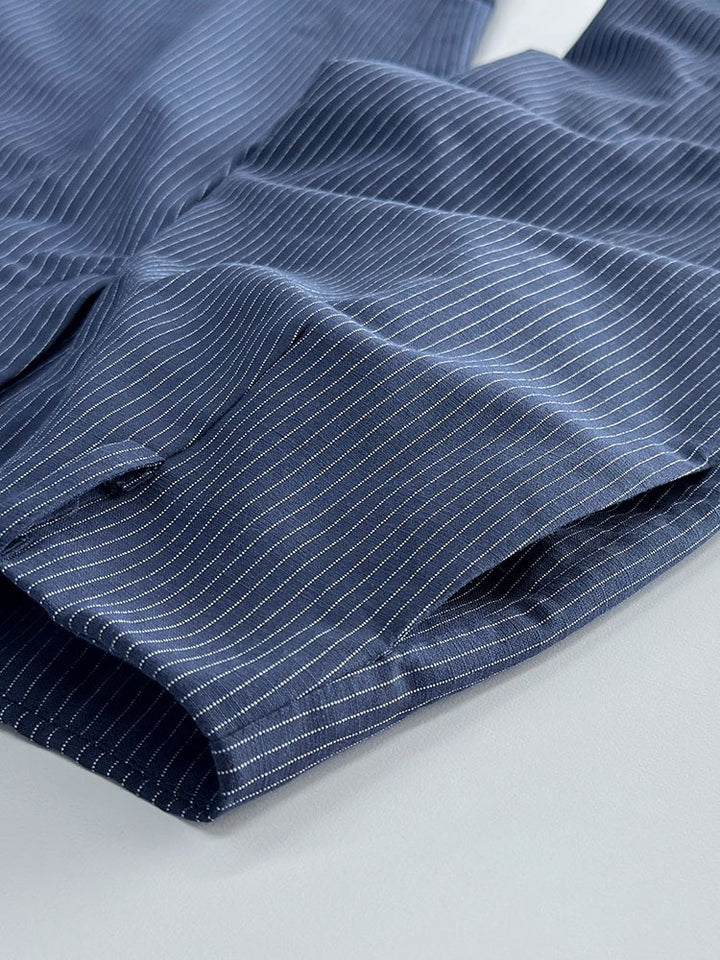 ピンストライプシャツパンツセットアップ