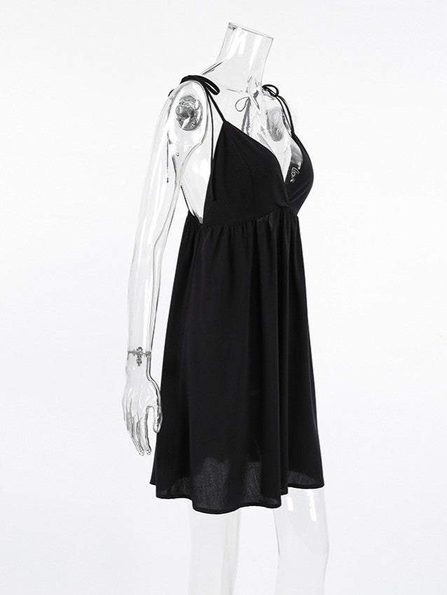 バックオープンフレアミニワンピース