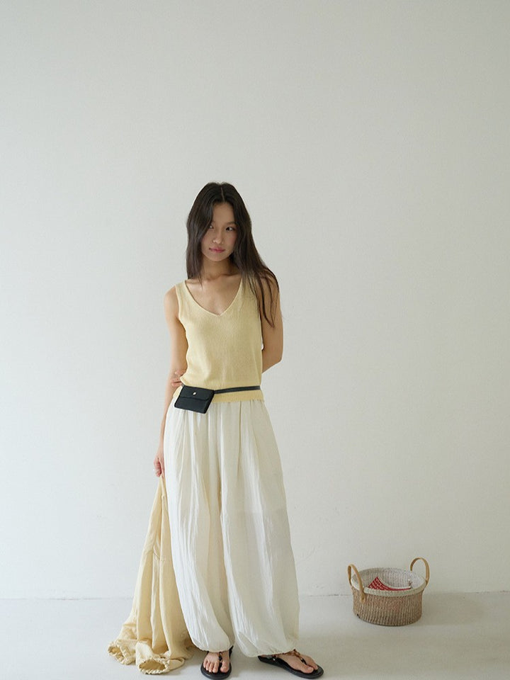 バンブーテクスチャーバルーンパンツ