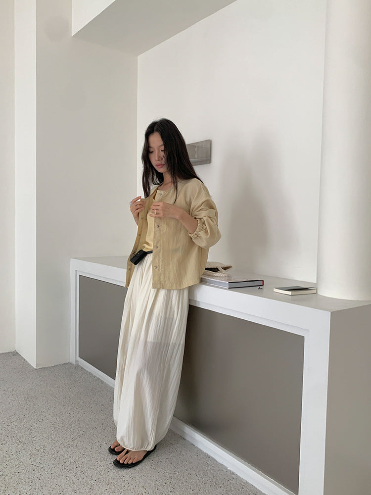 バンブーテクスチャーバルーンパンツ