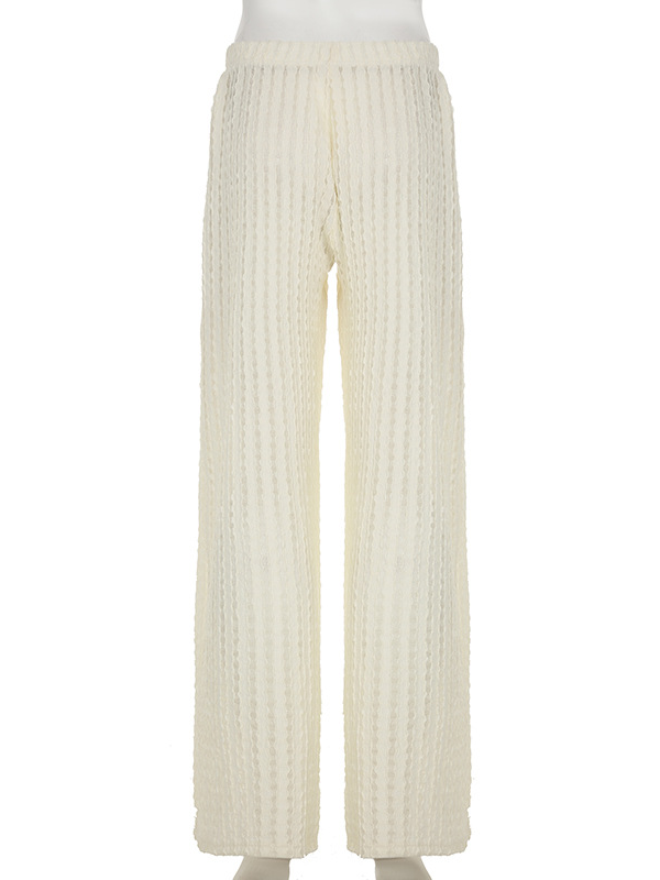 ストライプシアーテクスチャーリラックスパンツ