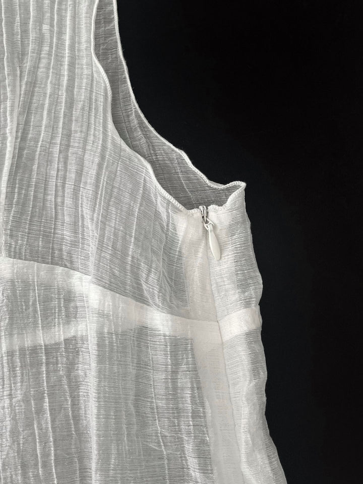 スカーフ付きテクスチャーワンピース