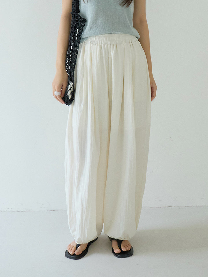 バンブーテクスチャーバルーンパンツ