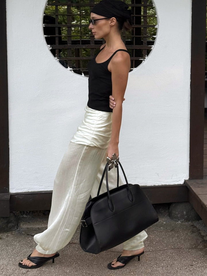 レイヤーデザインシアーバルーンパンツ