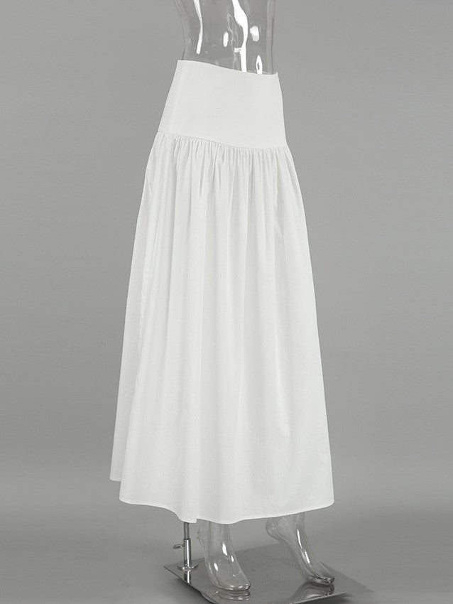 ウエスト切り替えフレアロングスカート