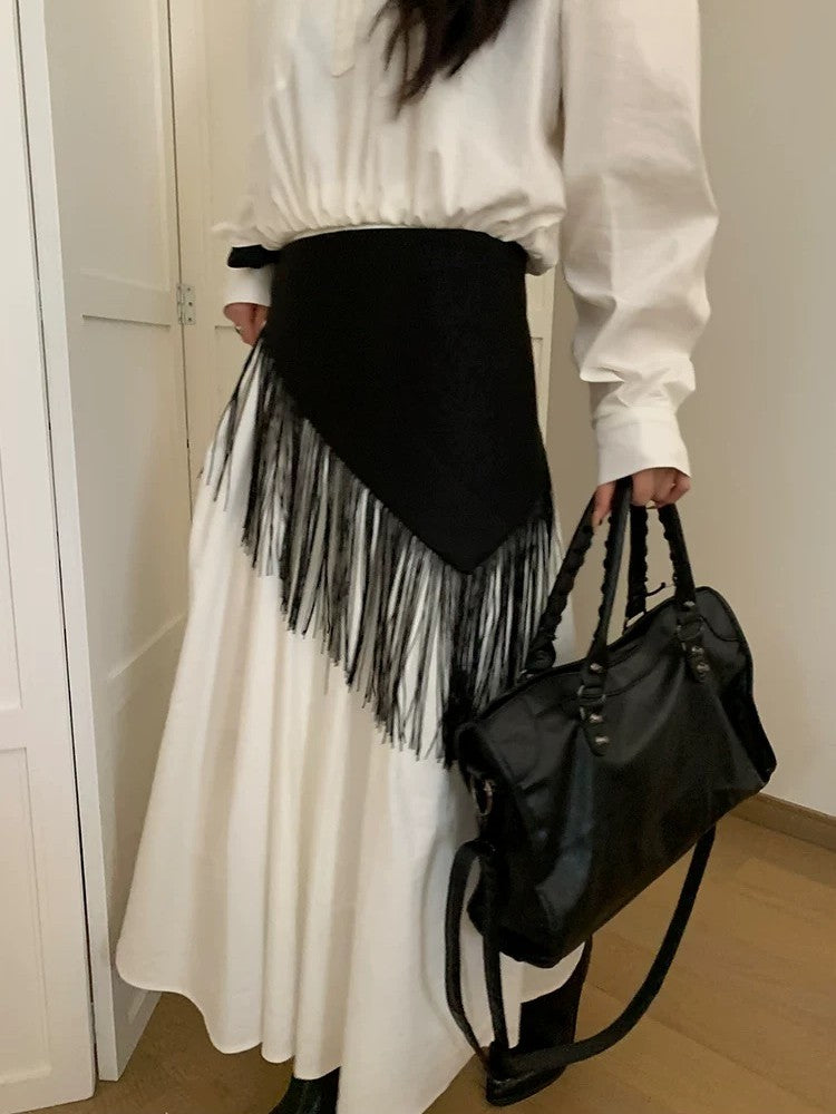 フリンジラップスカーフ