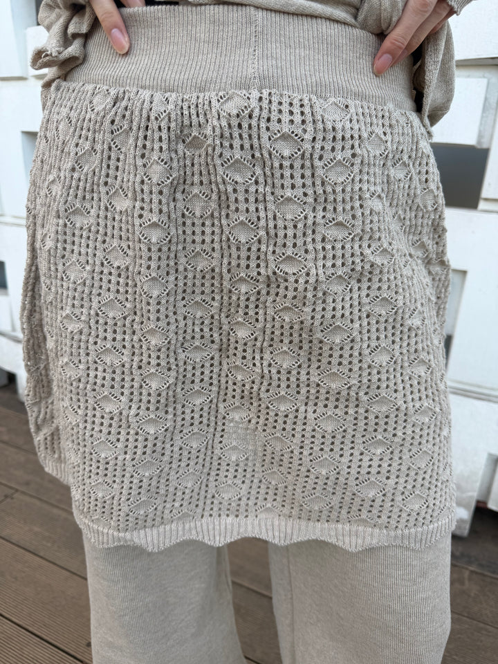 【アウトレット】(即納) レイヤードスカートドッキングニットパンツ