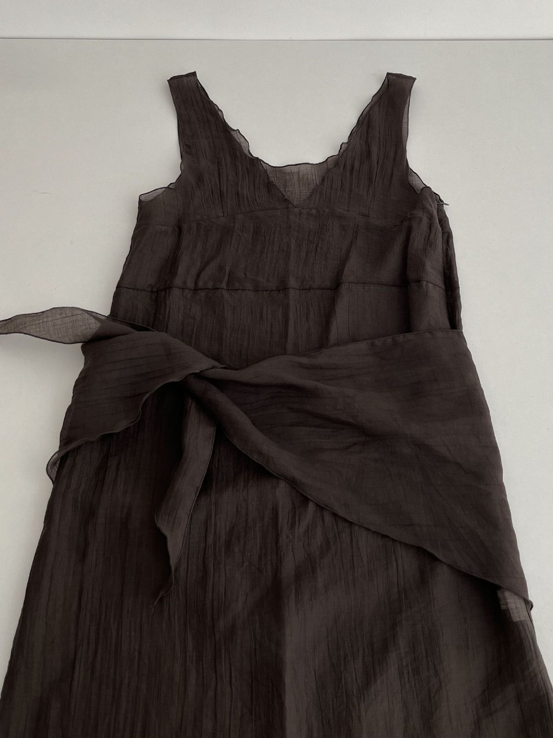 スカーフ付きテクスチャーワンピース